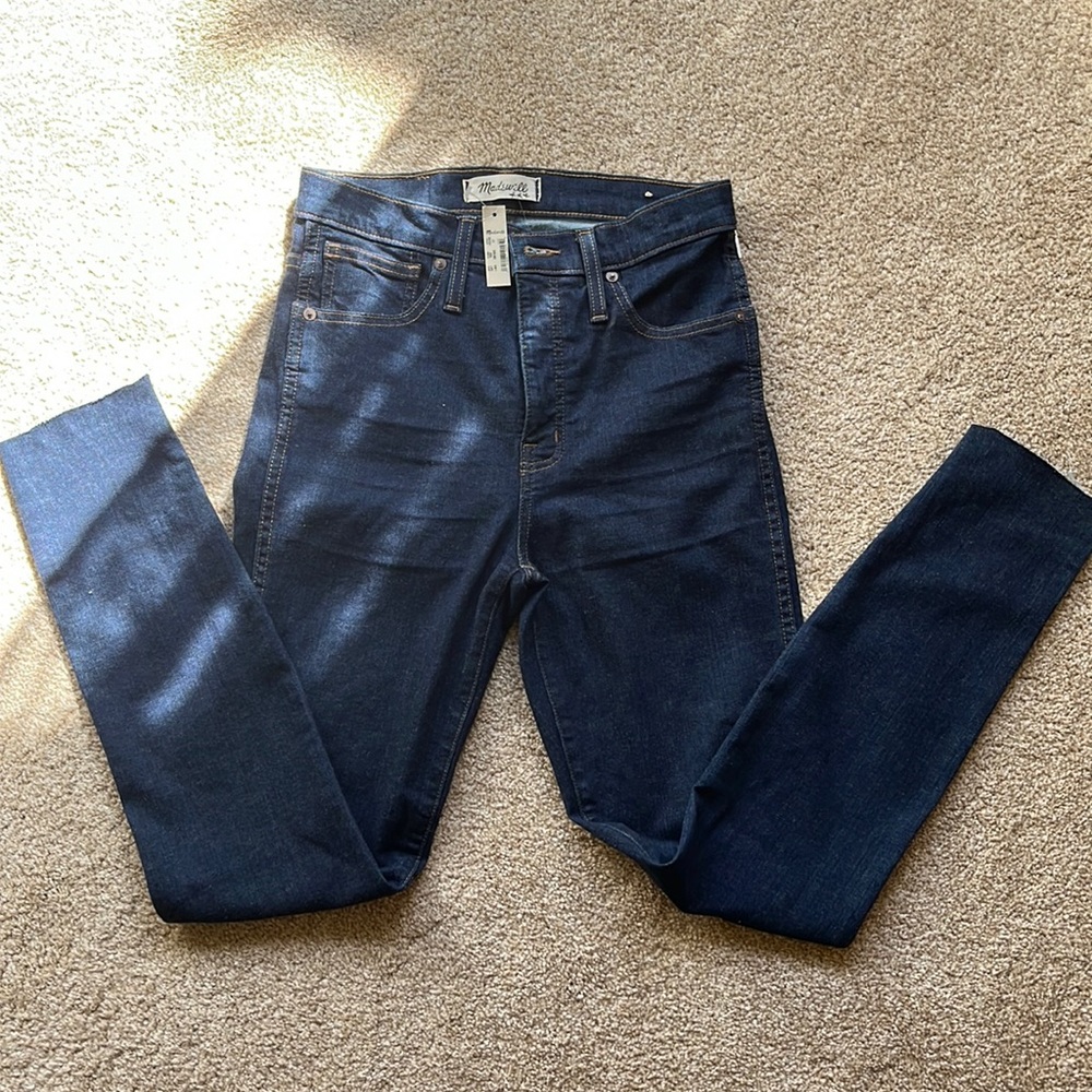 Dark wash Madewell Jeans with Raw Hem